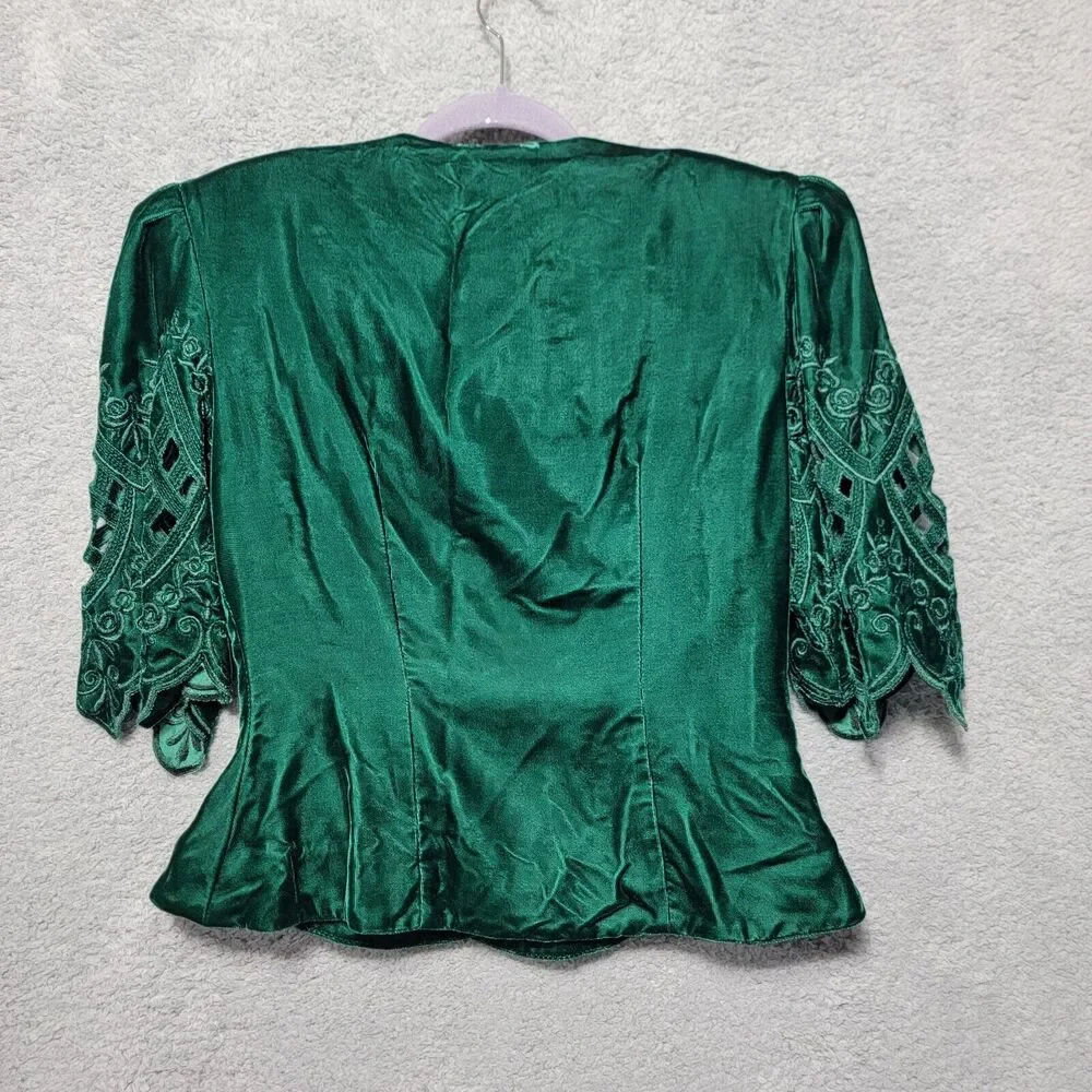 Vintage Cloak of Many Colors Liberty Lucrezia Green Velvet Top & Skirt Size 12‎ - Picture 5 of 14